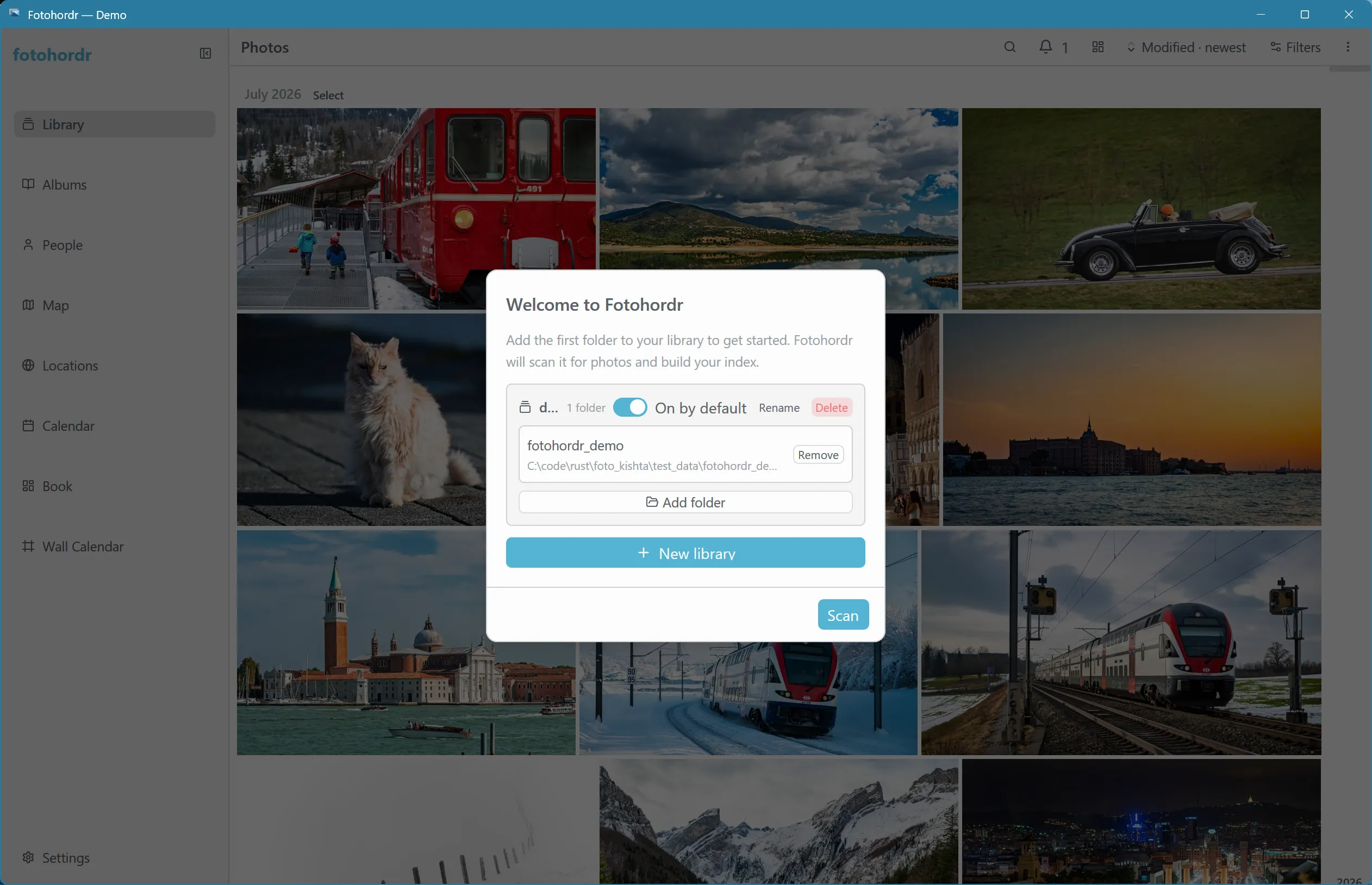 First-run onboarding: add your first folder