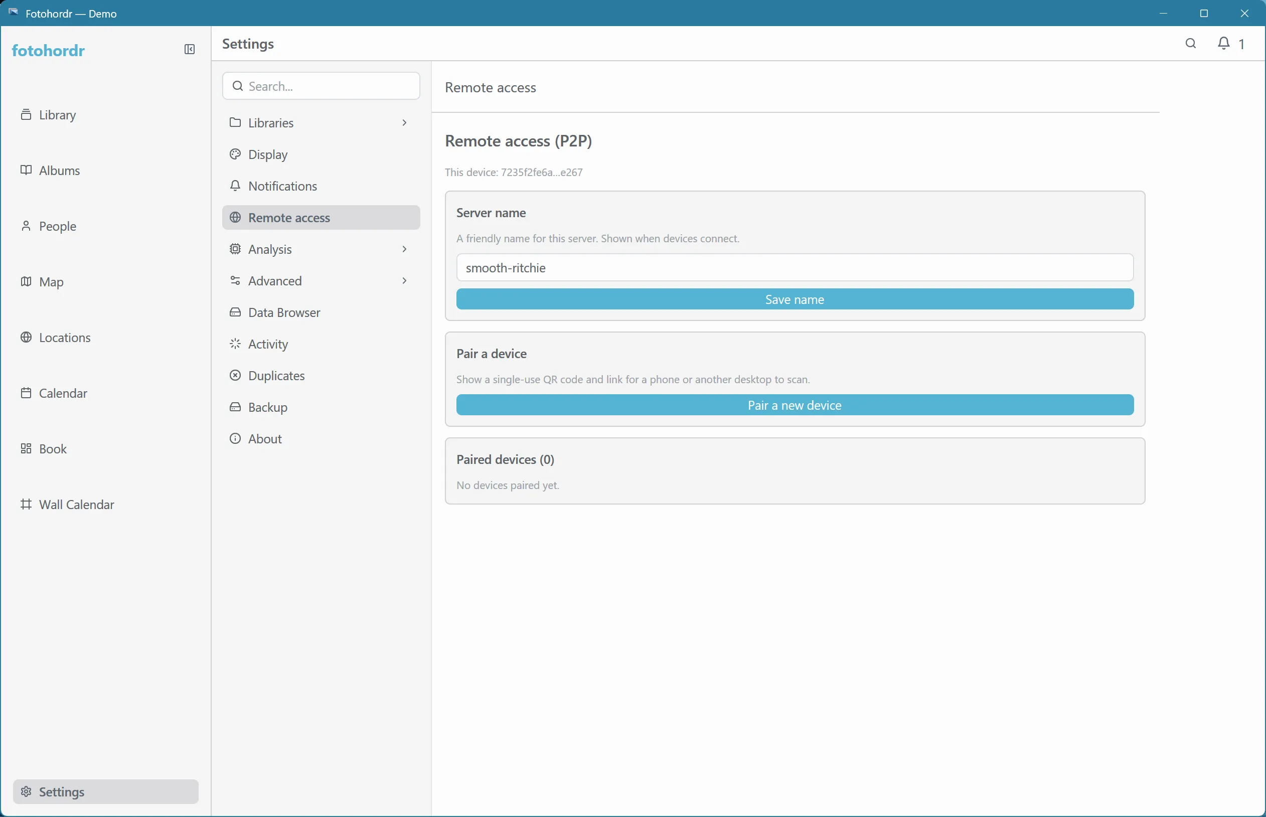 Remote access settings